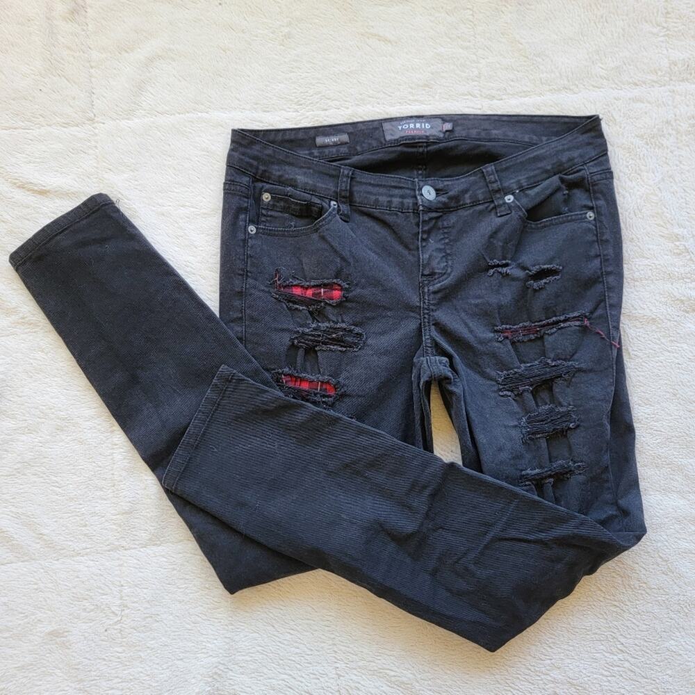 Torrid Distressed Low Rise Skinny Jeans